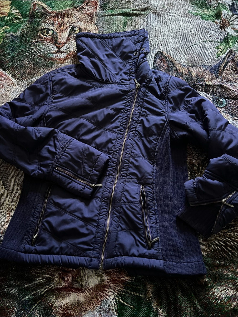Prana Quilted Asymmetric Zip Puffer Jacket